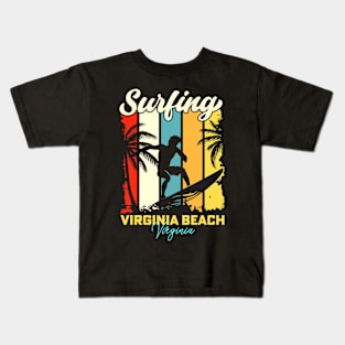 Surfing | Virginia Beach, Virginia Kids T-Shirt